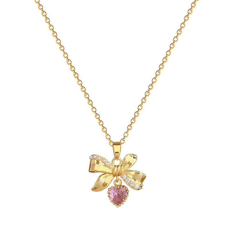 Copper Micro-Inlaid Necklace For Women Copper Micro-Inlaid Real Gold Electroplating Simple Ins Exquisite Clavicle Chain Neck Chain