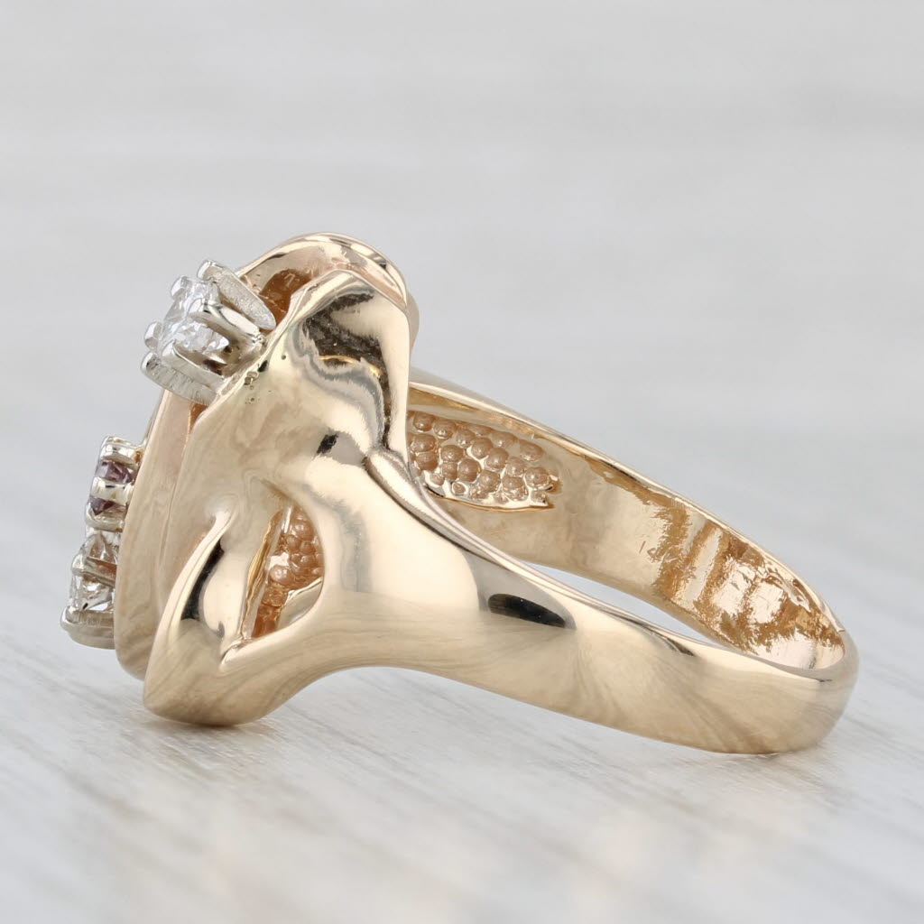 0.43ctw Diamond Abstract Ring 14k Yellow Gold Size 7.75 Cocktail