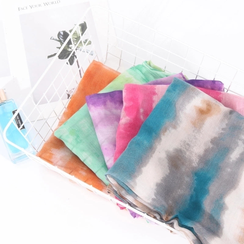 Unisex Ig Style Color Block Polyester Printing Dyeing Braid Silk Scarf