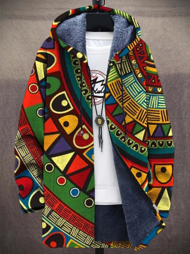 Casual Ethnic Pattern Art Printing Long Sleeved Sweater Coat Cardigan