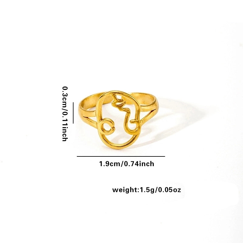 Minimalist Classic Style Leaf Heart Shape Flower Titanium Steel Plating Rings