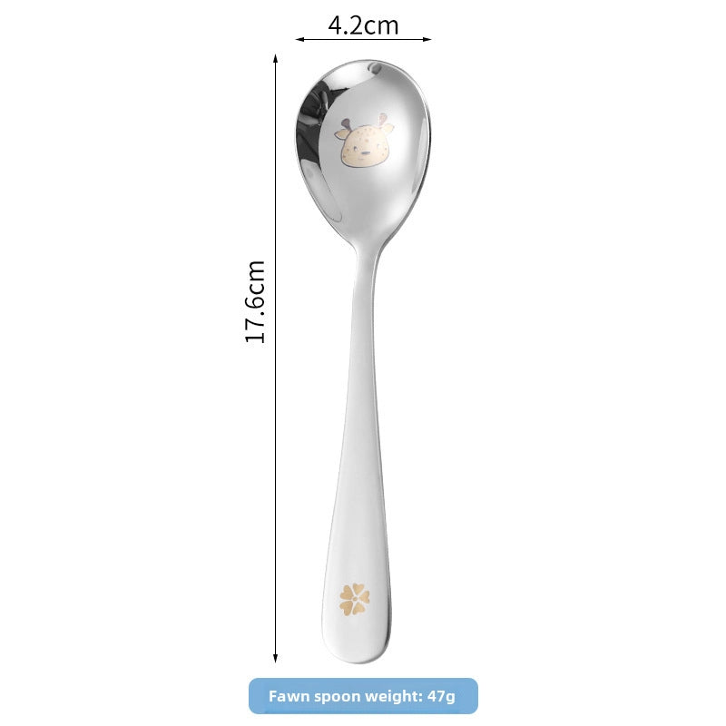 304 Stainless Steel Cartoon Spoon Food Supplement Spoon Baby Cute Spoon Baby Learning To Eat And Feed Spoon Children Spoon