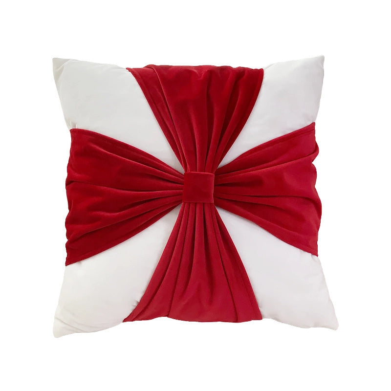 Christmas Cute Christmas Modern Style Letter Bow Knot PP Cotton Throw Pillow Pillow Cases Couch & Sofa Decor
