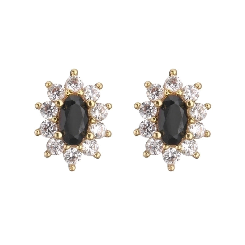 Sweet Geometric Copper Plating Zircon Women's Earrings Necklace 1 Pair