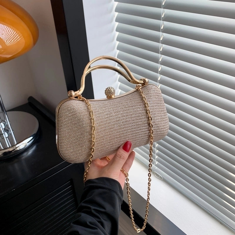 Pink Blue Gold Pu Leather Solid Color Square Evening Bags