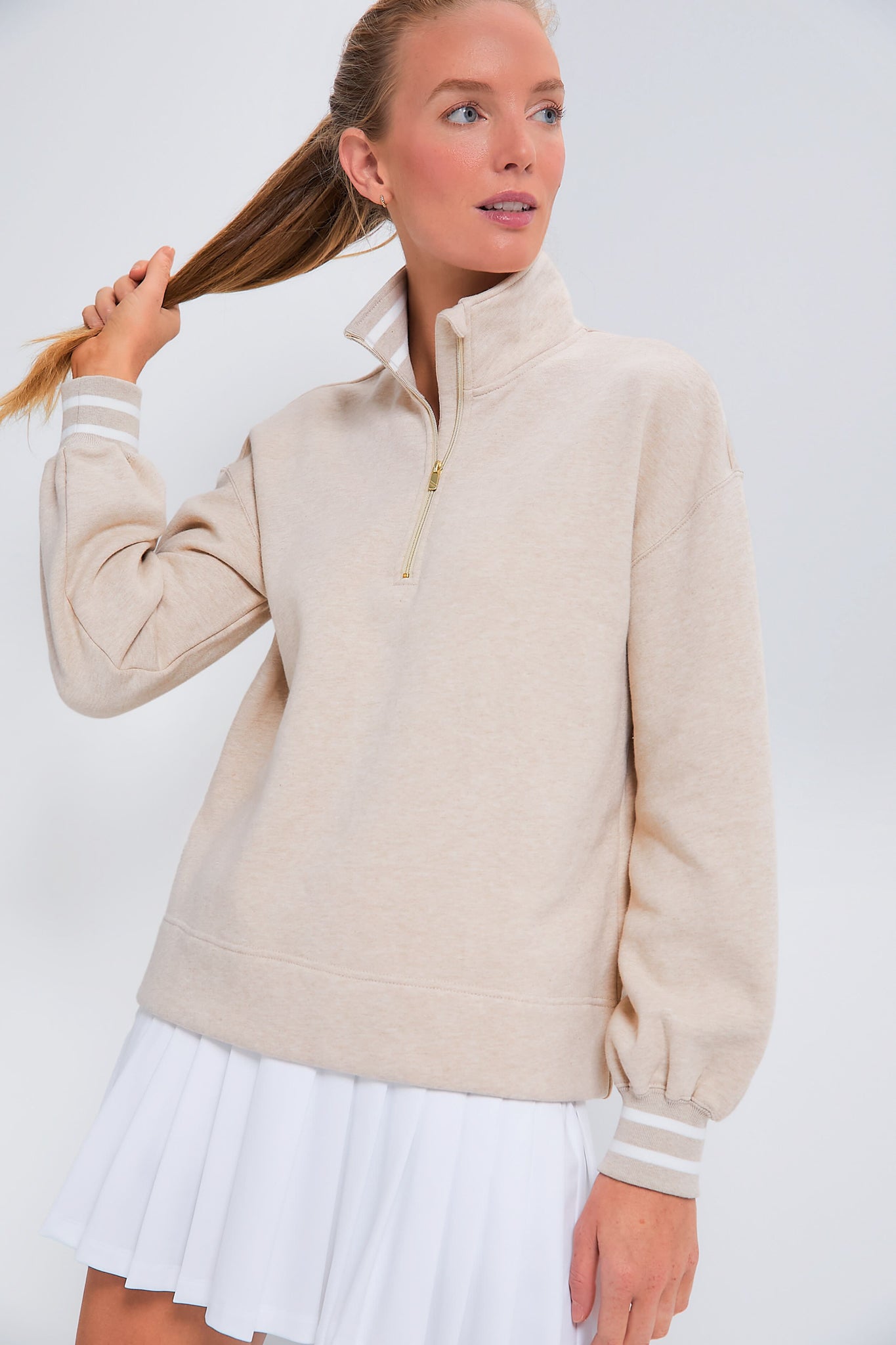 Heathered Oatmeal Carlson Quarter Zip