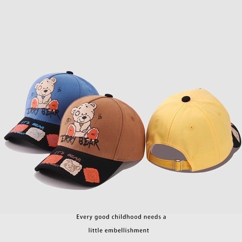 Children Unisex Casual Cute Letter Bear Baseball Cap