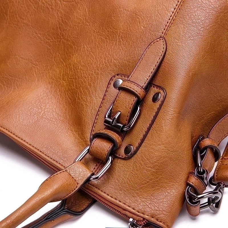 Women's Medium All Seasons Pu Leather Vintage Style Tote Bag