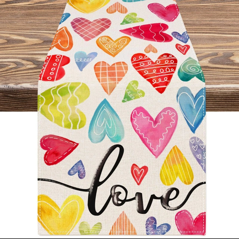 Valentine'S Day Casual Elegant Minimalist Letter Heart Shape Polyester Tablecloths