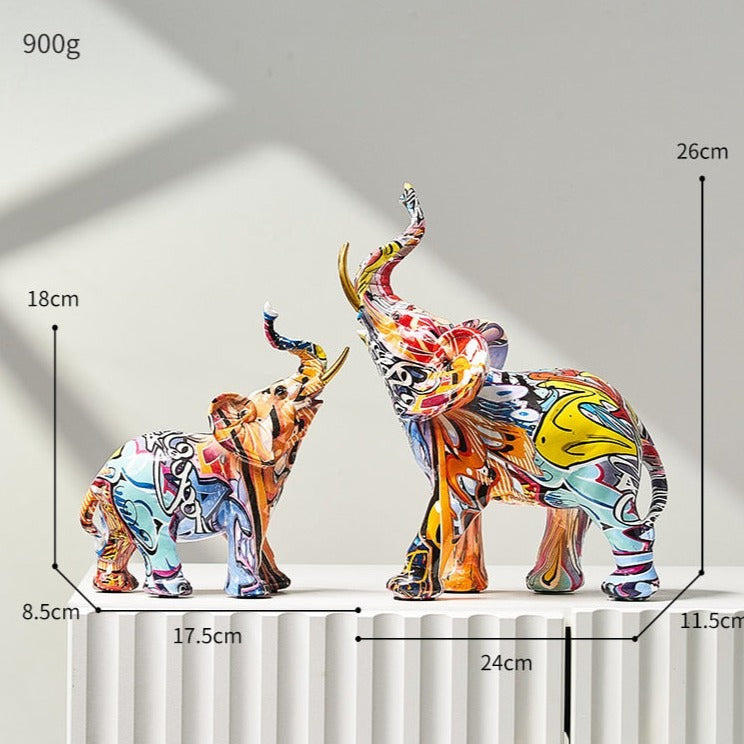 Elephant Nordic Painted Statue