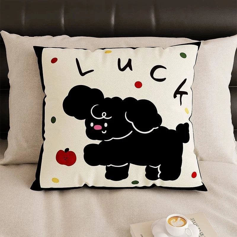 Cute Cat Polyester Short Velvet Pillow Cases Couch & Sofa Decor