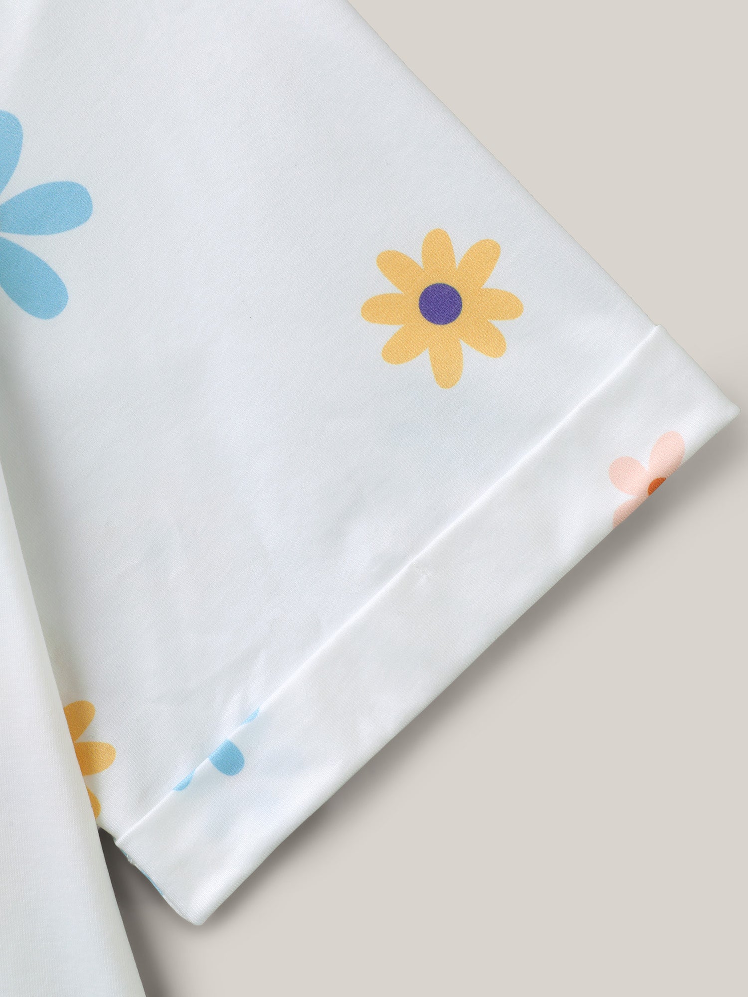 Stretchy Floral Print Round Neck T-Shirt