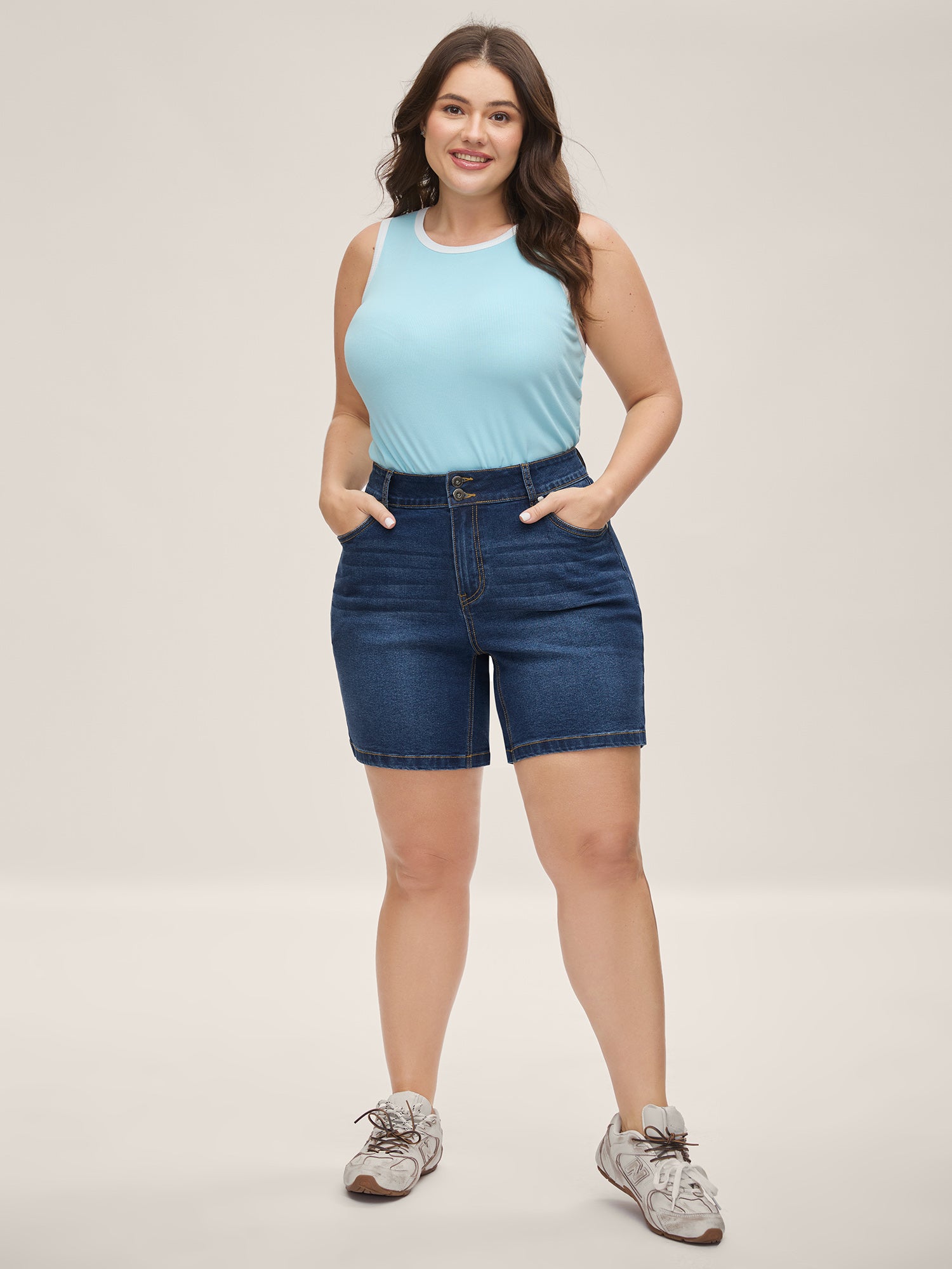 Classic Straight-Leg Denim Shorts