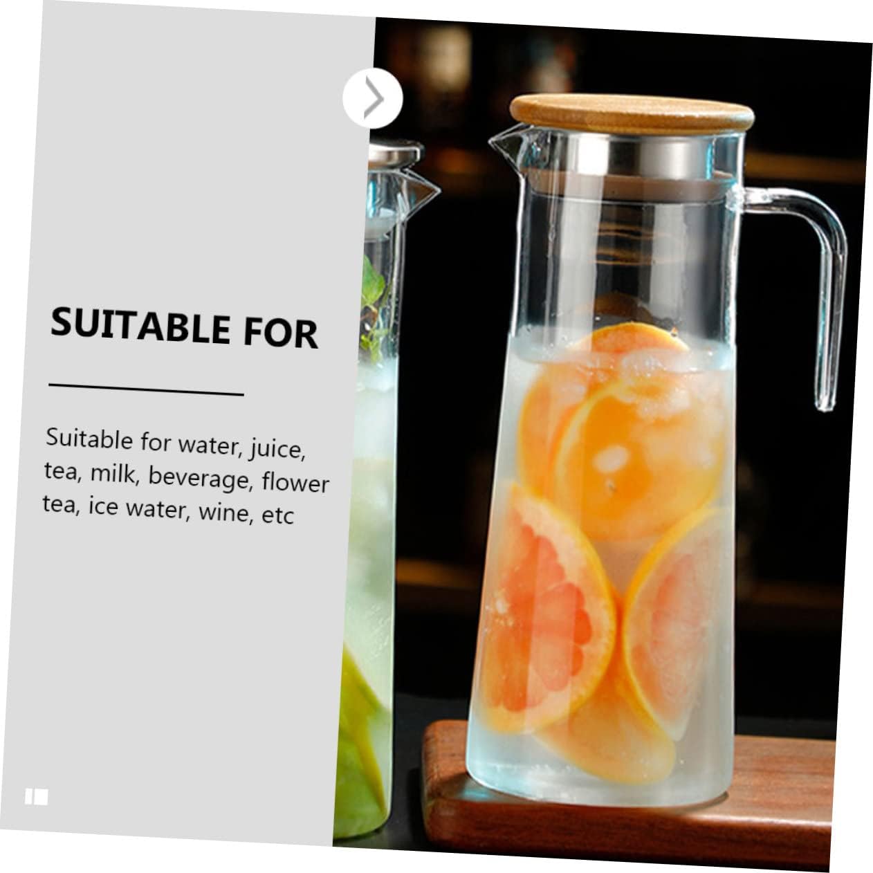 1.3L ERICETION ACRYLIC TRANSPARENT WITH HANDLE & STAINLESS STEEL LID