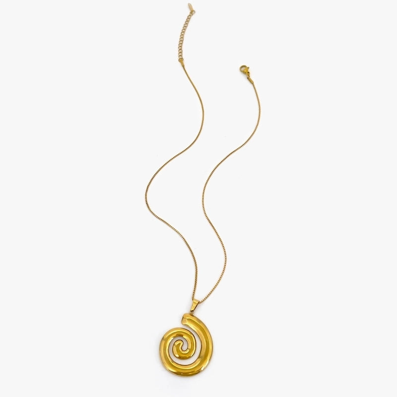 Marine Style Starfish Conch Shell 316L Stainless Steel  18K Gold Plated Pendant Necklace