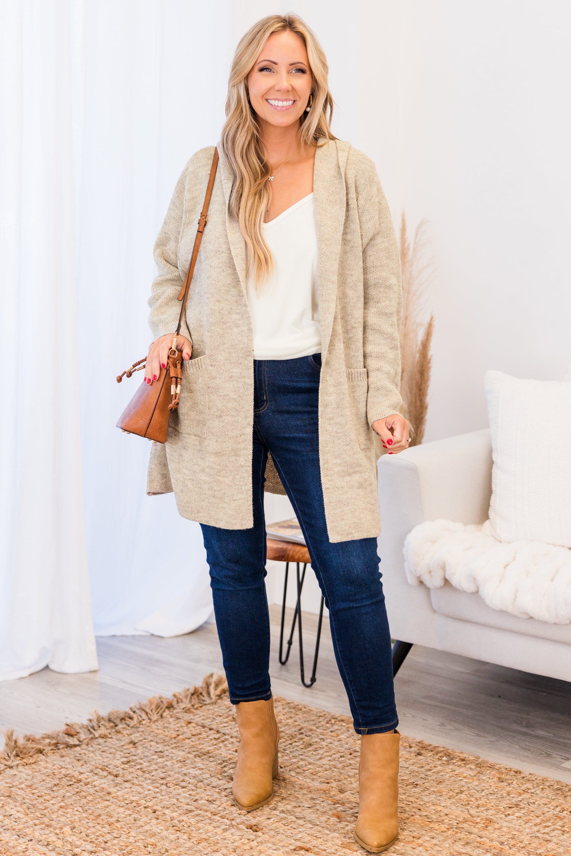 Fall Beyond Cardigan. Heather Mocha