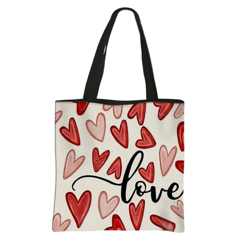 Women's Medium Polyester Letter Heart Shape Classic Style Square Open Shoulder Bag