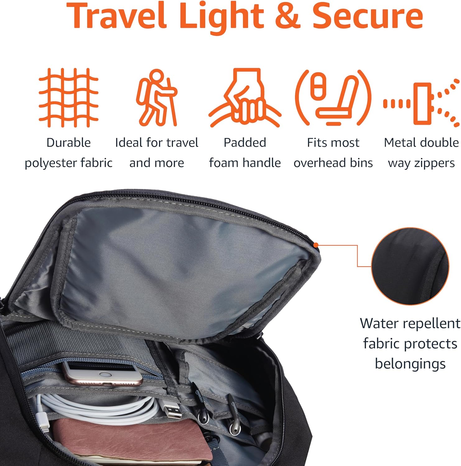 Amazon Basics Travel Laptop Backpack for 17 inch Laptop, Black