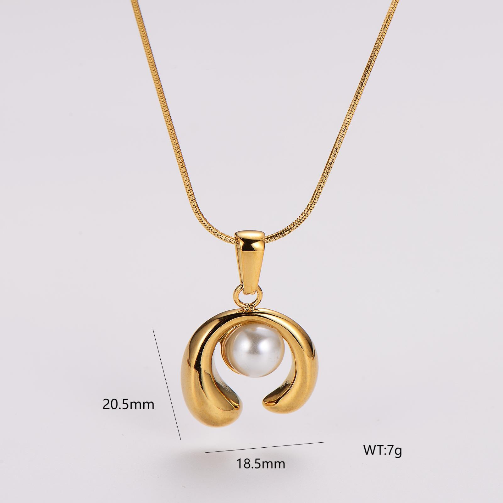 Aml  Retro Fashion Geometric Love Necklace Female Stainless Steel Style Clavicle Chain