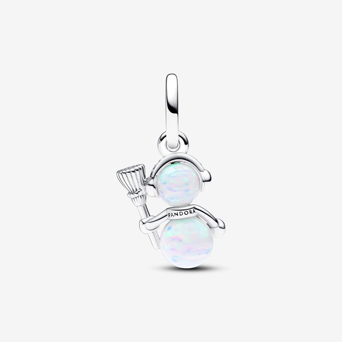 Opalescent Snowman Dangle Pandora Charm