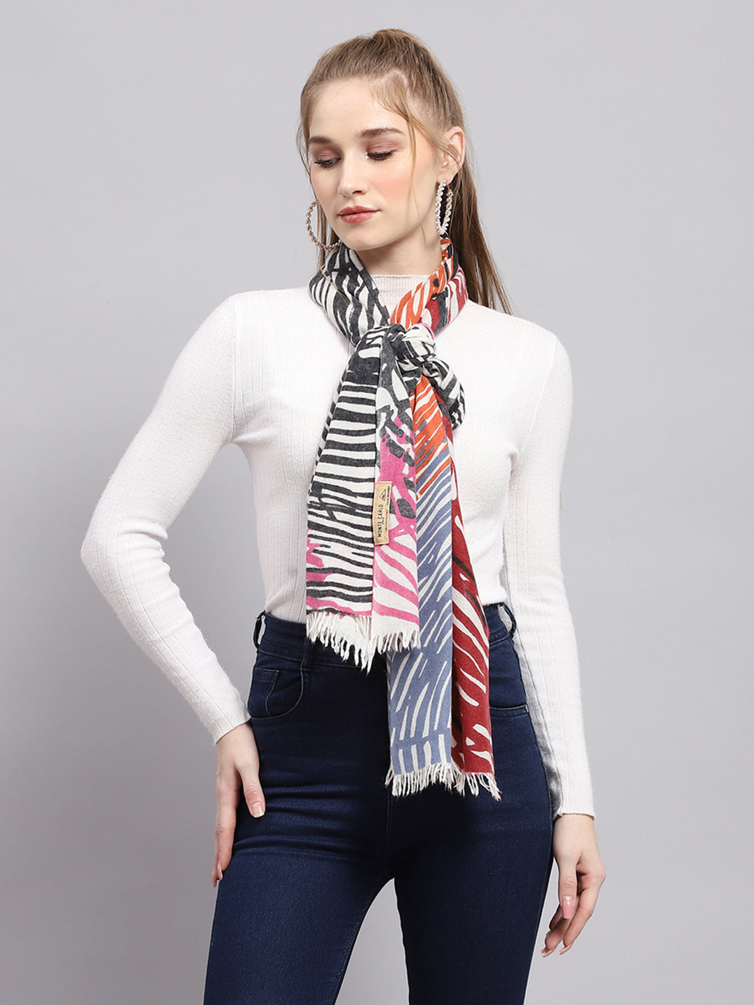 Women Multicolor Self Design Stole