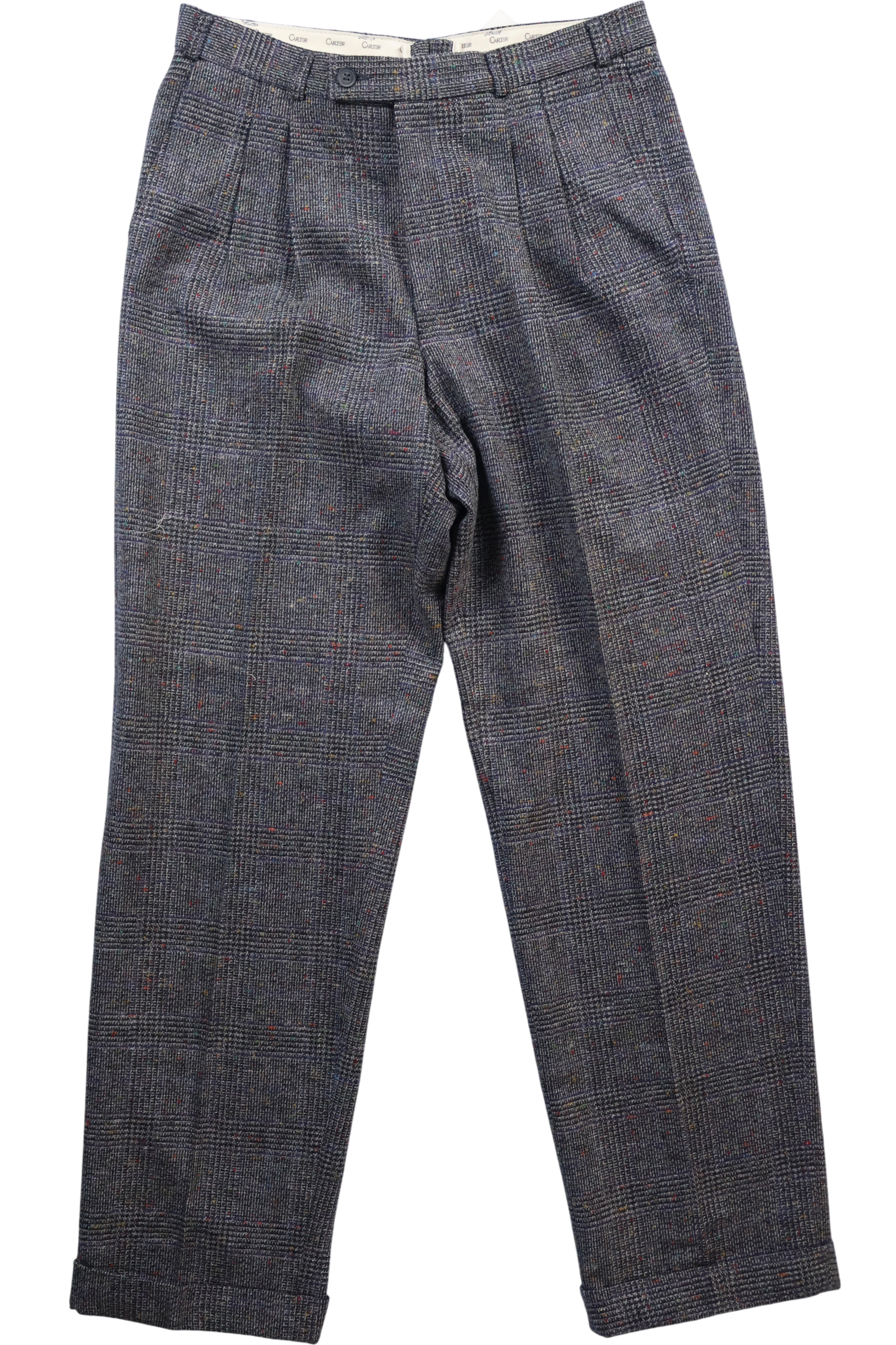 1970s Men's Checkered Wool Trousers
