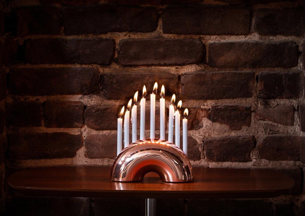 Nosh Menorah - Rose Gold