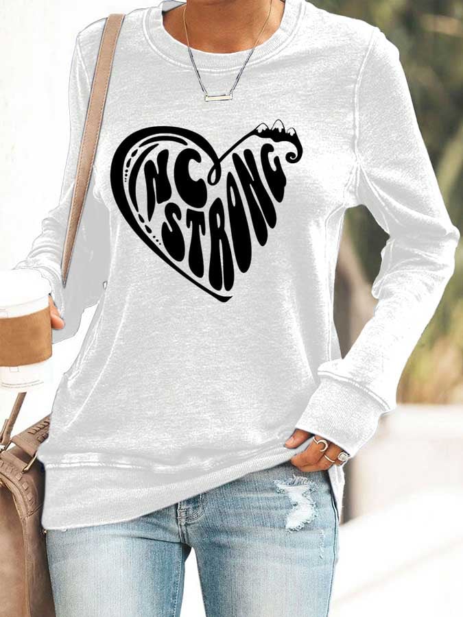 Women's NC Strong Print Casual Long Sleeve Sweater