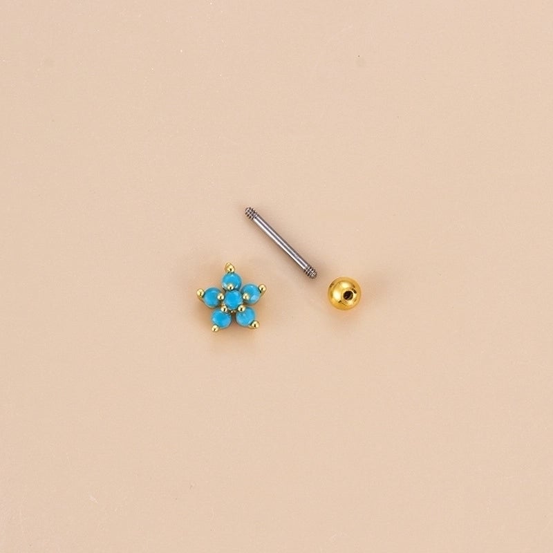 1 Piece Ear Cartilage Rings & Studs Fashion Pentagram Heart Shape Flower 316L Stainless Steel  Copper Plating Zircon