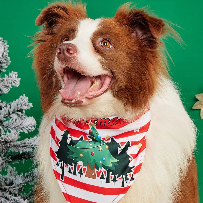 Minimalist Polyester Christmas Christmas Tree Santa Claus Pet Saliva Towel