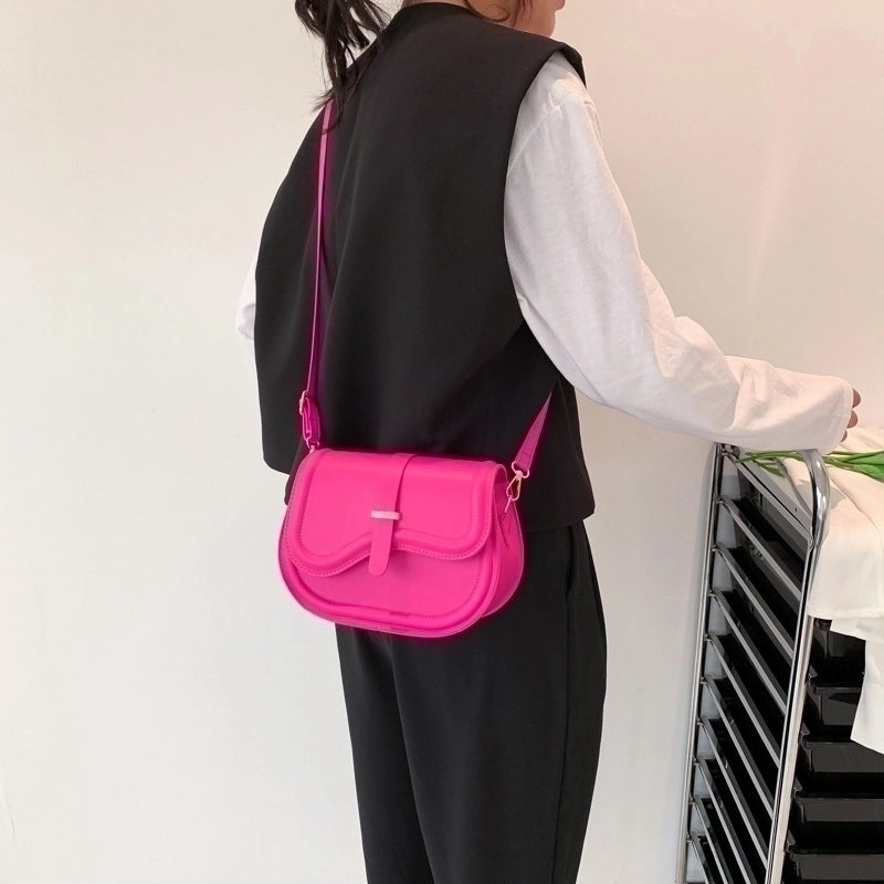Women's Medium All Seasons Pu Leather Streetwear Saddle Bag