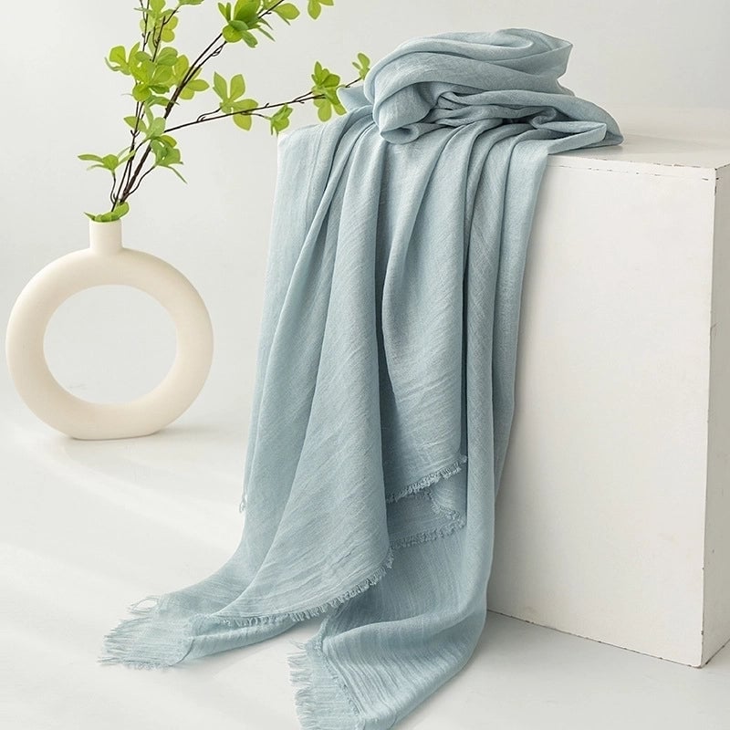 Women's Minimalist Solid Color Polyester Silk Scarf
