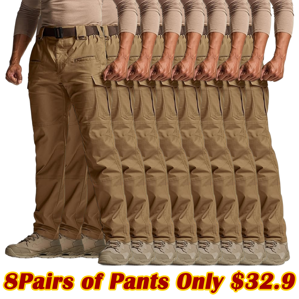 ⚡Last Day Clearance -Men's Flex Stretch Tactical Pants, Water Resistant Ripstop Cargo Pants