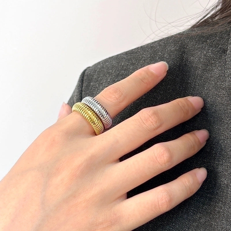304 Stainless Steel 18K Gold Plated Vintage Style Geometric Rings