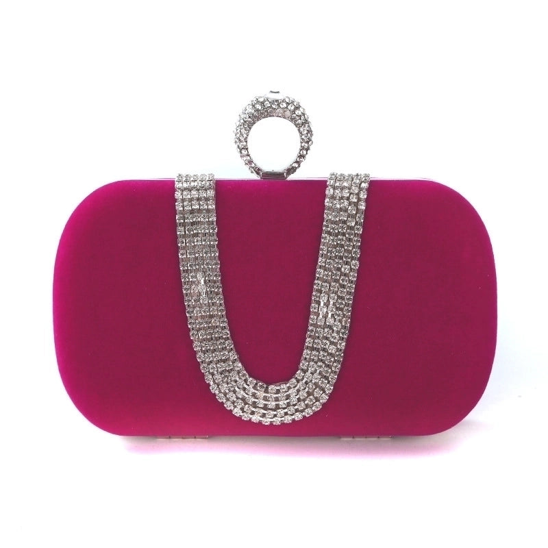 Purple Black Bright Red Solid Color Square Evening Bags