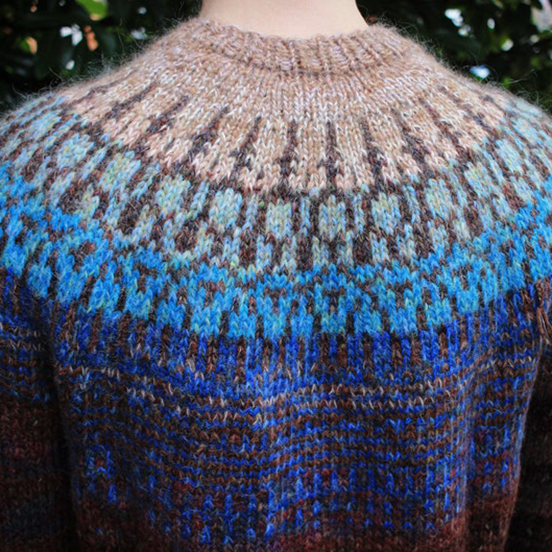 Vintage Knitted Jacquard Iceland Cozy Crew Neck Sweater