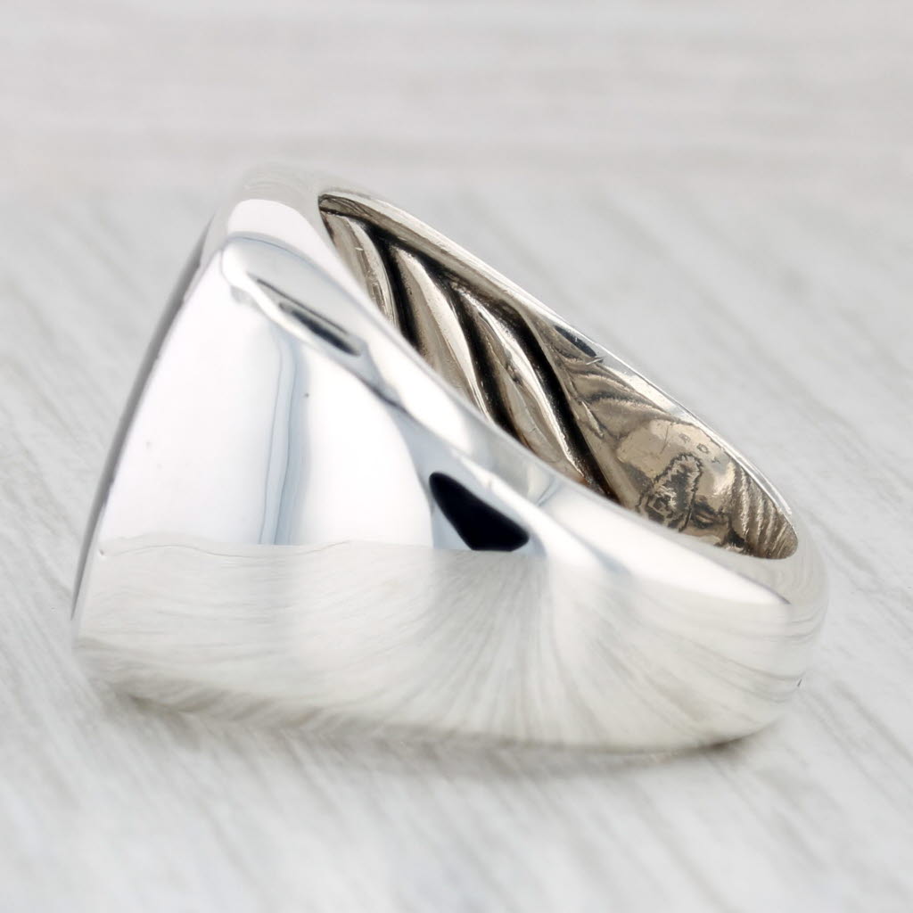 David Yurman Onyx Ring Sterling Silver Size 9.25 Men's Cushion Solitaire