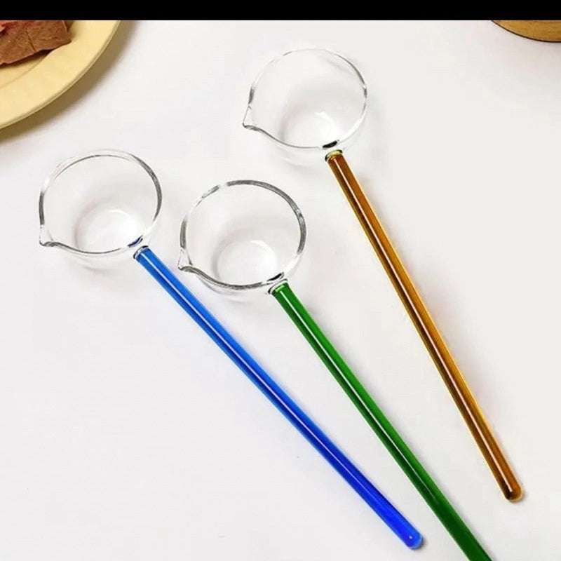 High Borosilicate Heat-resistant Glass Spoon Glass Spoon Hot Oil Spoon Can Be Directly Heated By Open Flame