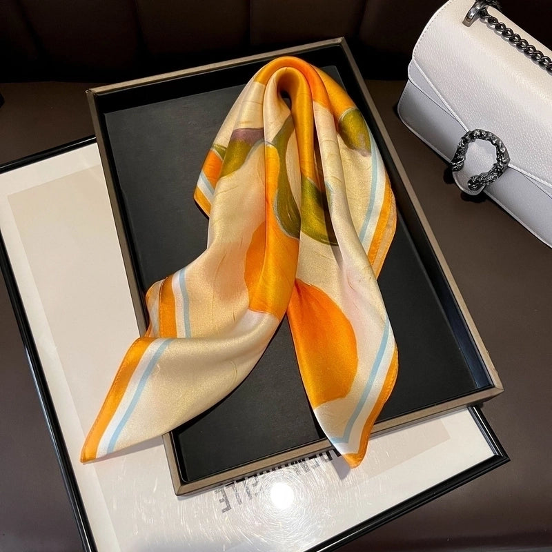 Women's Elegant Flower Silk Flowers Silk Scarf