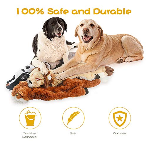 FIREOR Dog Squeak Toys. No Stuffing Plush Dogs Chew Toy for Small Medium Large Breed Chewer Squeaky Pet Supplies Tough Durable Puppy Teething Chewing Interactive to Keep Them Busy Best Birthday Gift