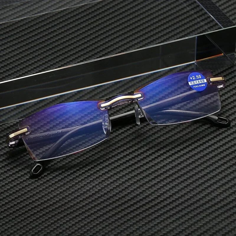 🔥2023 New Sapphire high hardness anti-blue progressive Far And Near Dual-Use Reading Glasses✨