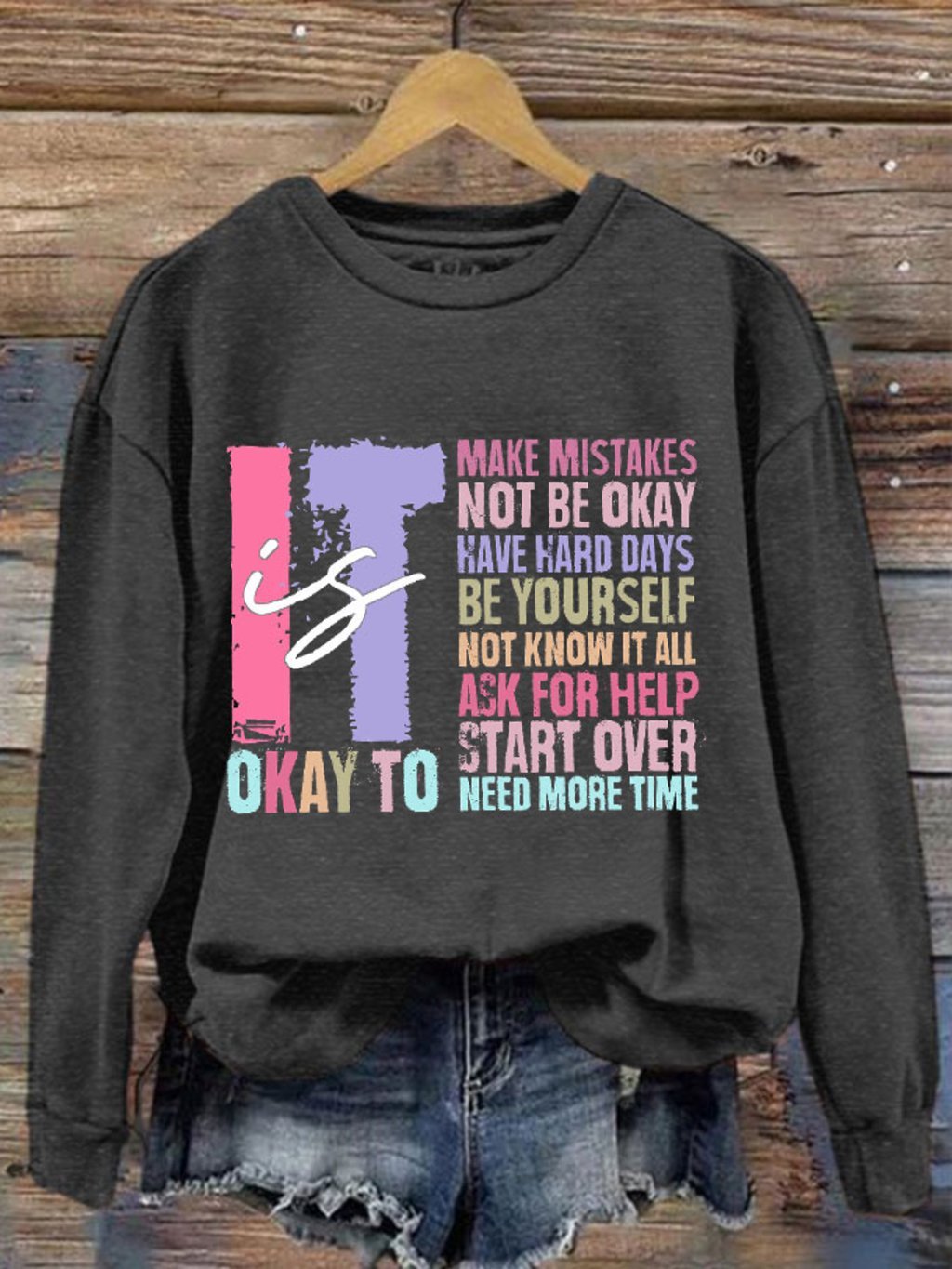 Women's It's Ok... Mental Health Printed Sweatshirt