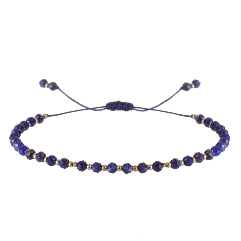 Minimalist Round Natural Stone Knitting Drawstring Bracelets
