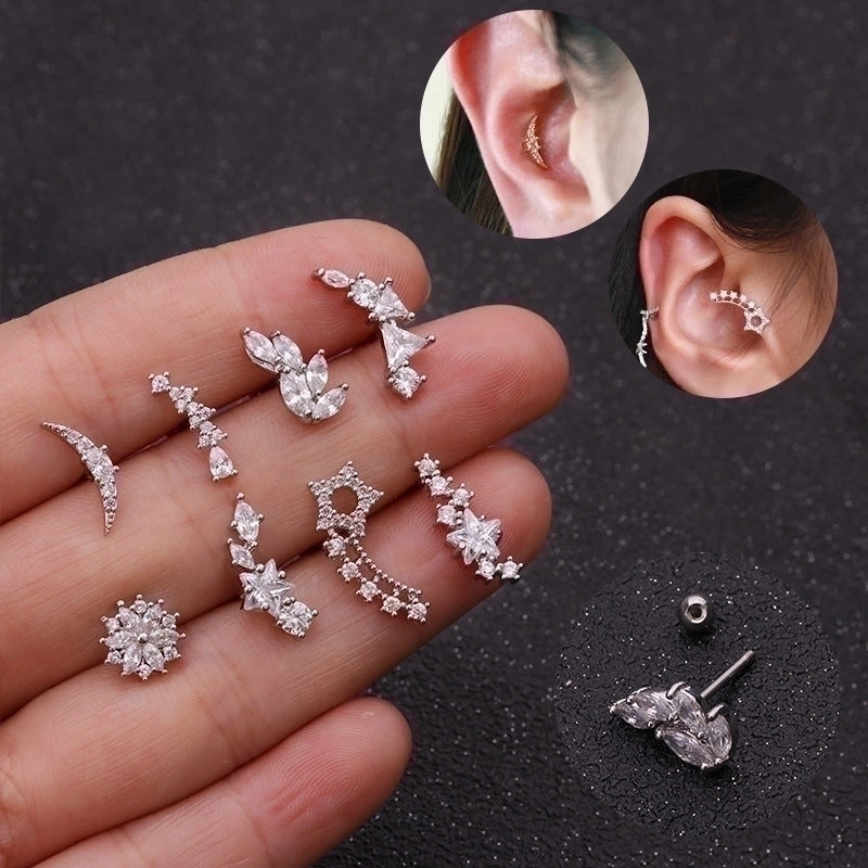Ear Cartilage Rings & Studs Star Copper
