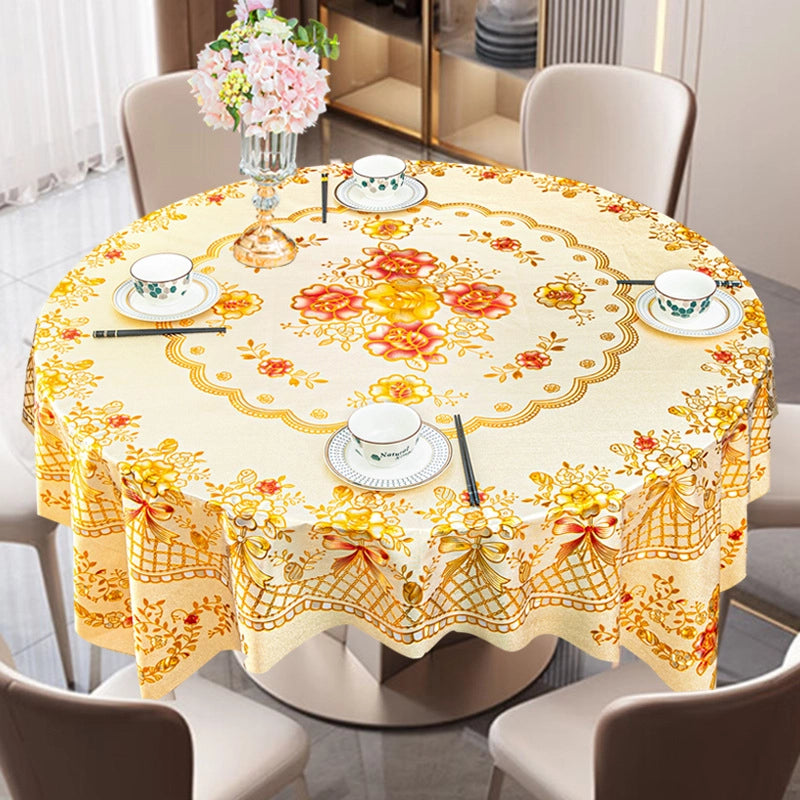 Elegant Classic Style Geometric Flower PVC Tablecloths Artificial Decorations