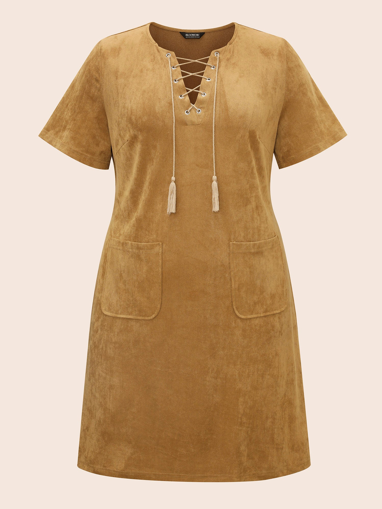 Suede Stretchy Back-Waist Midi Dress