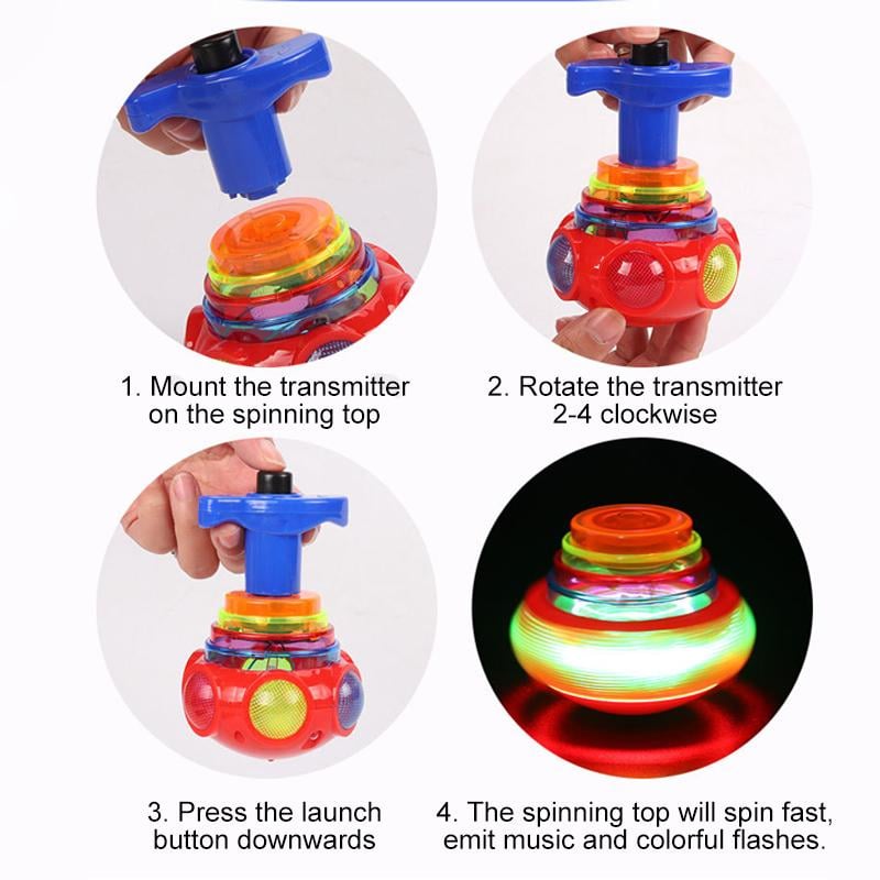 🔥🔥Music Flashing Spinners Toy with Launcher