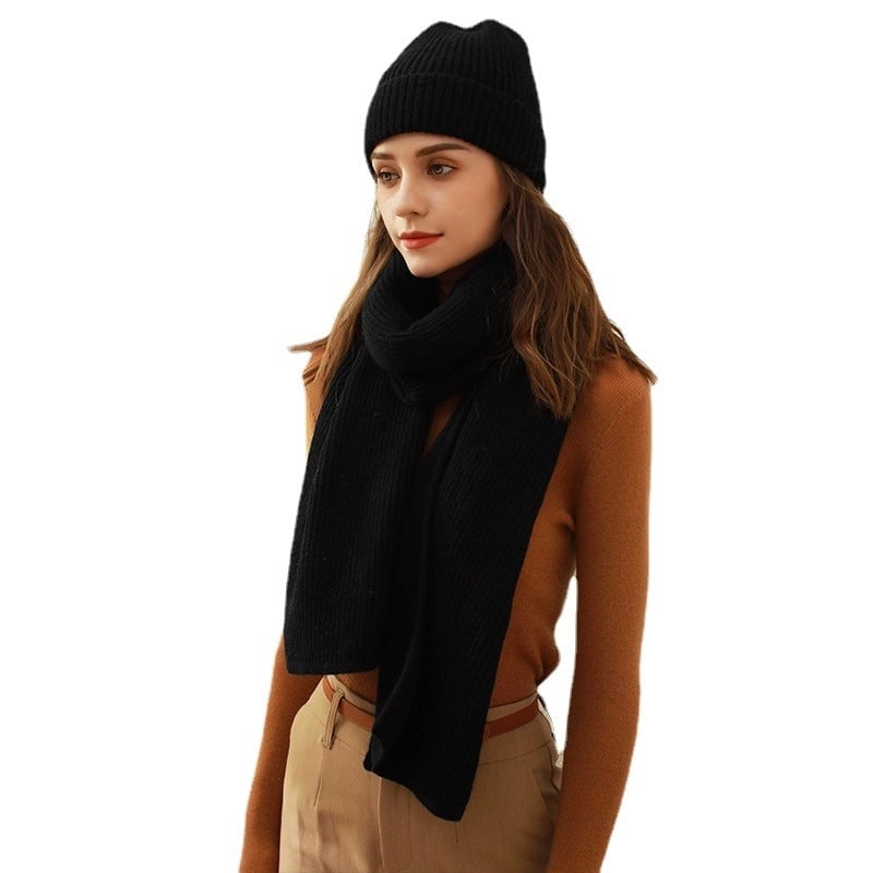 Women's Basic Minimalist Solid Color Acrylic Knit Scarf