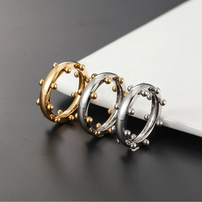 Streetwear Geometric 304 Stainless Steel Mixed Metal Plating Rings