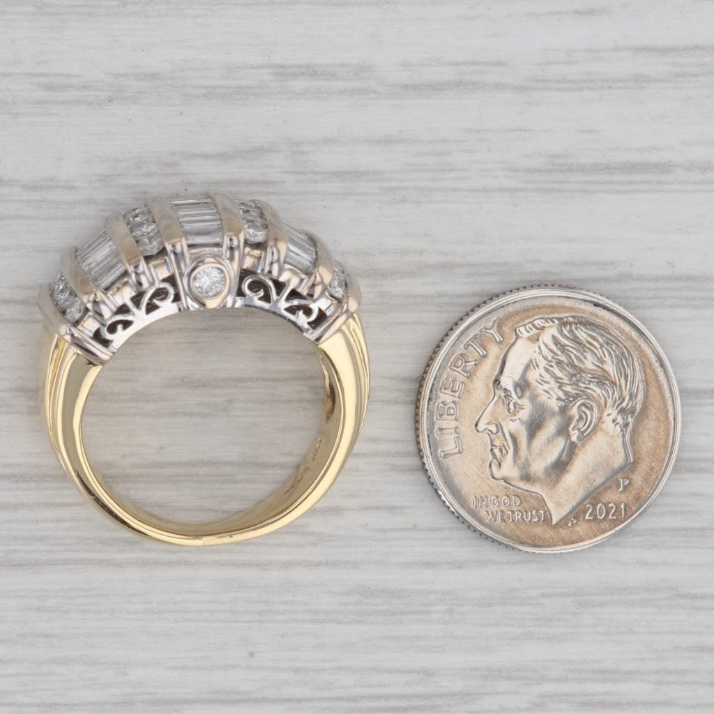 1.34ctw Baguette Diamond Ring 18k Yellow Gold Size 5.25-5.5